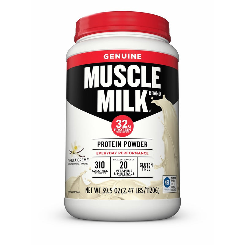 Muscle Milk Genuine Protein Powder, Vanilla Crème, 32g Protein, 2.47 Pound