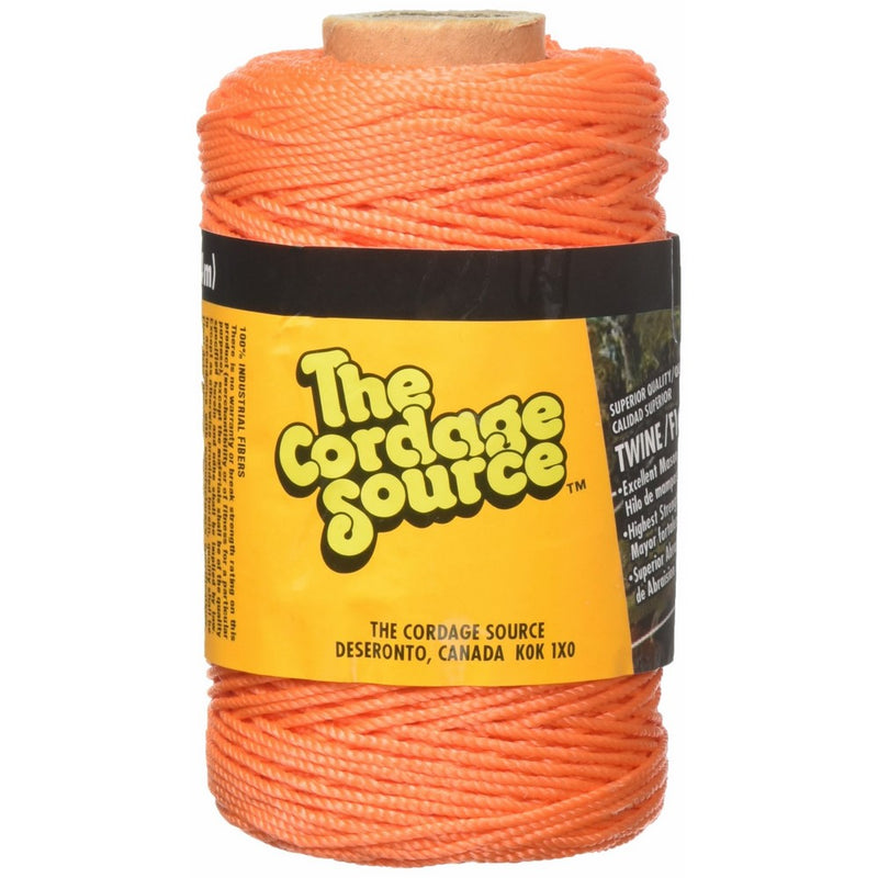 THE CORDAGE SOURCE GIDDS-690133 Nylon Twin #18 x 500' Fluorescent Orange
