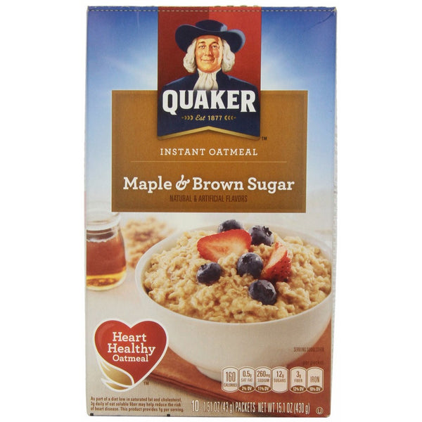 Quaker Instant Oatmeal, Maple Brown Sugar, 10 ct