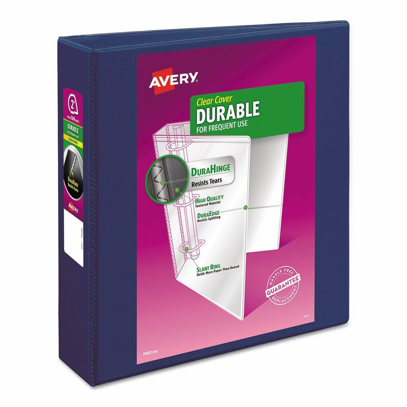 Avery 17034 Durable View Binder w/Slant Rings, 11 x 8 1/2, 2" Cap, Blue
