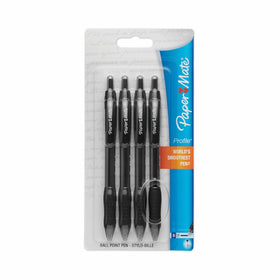 Paper Mate 89471 Profile Retractable Ballpoint Pen, Bold Point, Translucent Barrel, Black Ink, 4 Count