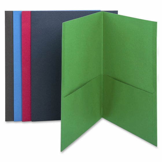 Business Source Double Pocket Portfolio - Assorted Colors - Box of 25 (78502)