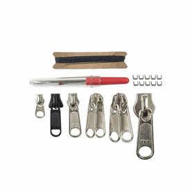 Gear Aid Zipper Repair Kit with Multiple Zipper Sliders, Stops and Instructions, 10-piece