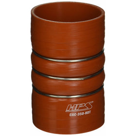 HPS CAC-350-HOT Silicone High Temperature 4-ply Aramid Reinforced Charge Air Cooler CAC Hose Hot Side, 100 PSI Maximum Pressure, 6" Length, 3-1/2" ID, Orange