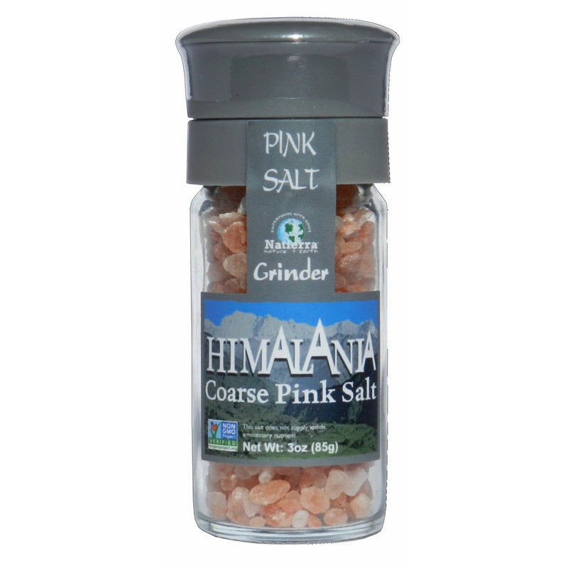 Natierra Himalania Coarse Grain Himalayan Pink Salt Grinder, 3 Ounce