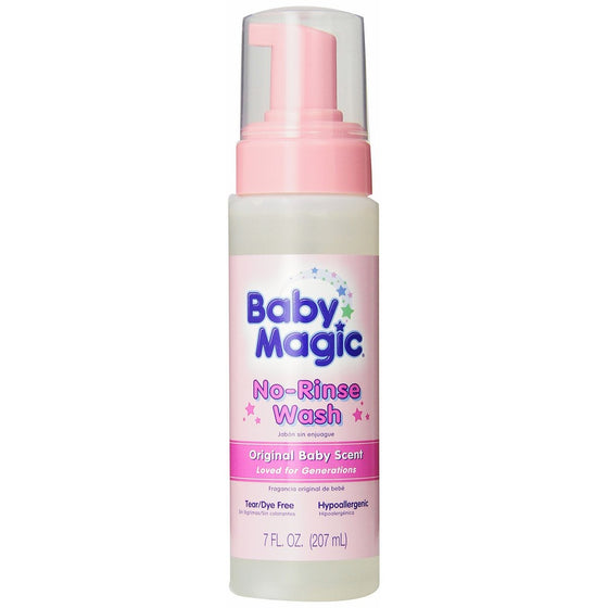 Baby Magic No-Rinse Wash, Original Baby Scent, 7 Ounces