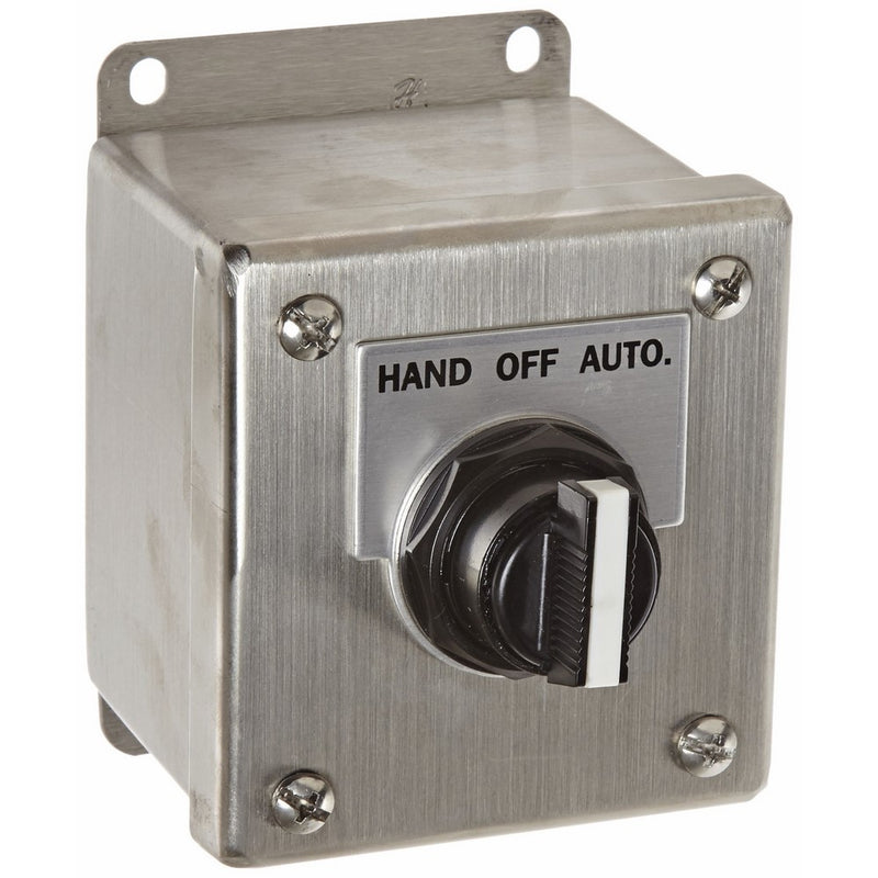 Siemens 52C156S Heavy Duty Selector Switch Control Station, 3 Positions, Water and Oil Tight, 1 Command Points,HAND-OFF-AUTO Labeled, NEMA 4X Stainless Steel Protection, 1NO-1NC Contact Types