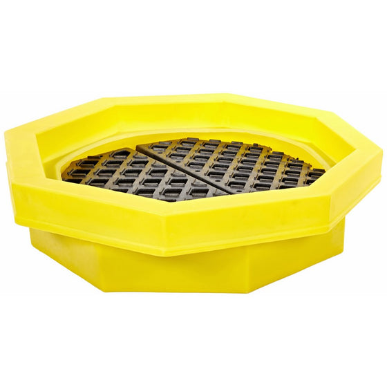 UltraTech 1046 Polyethylene Ultra-Drum Tray with Grate, 21.1 Gallon Capacity, 5 Year Warranty, Yellow