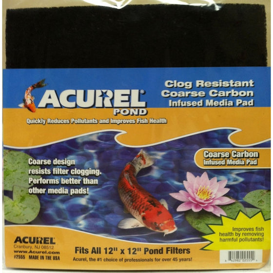 Acurel Coarse Carbon Infused Media Pad, 12-Inch by 12-Inch