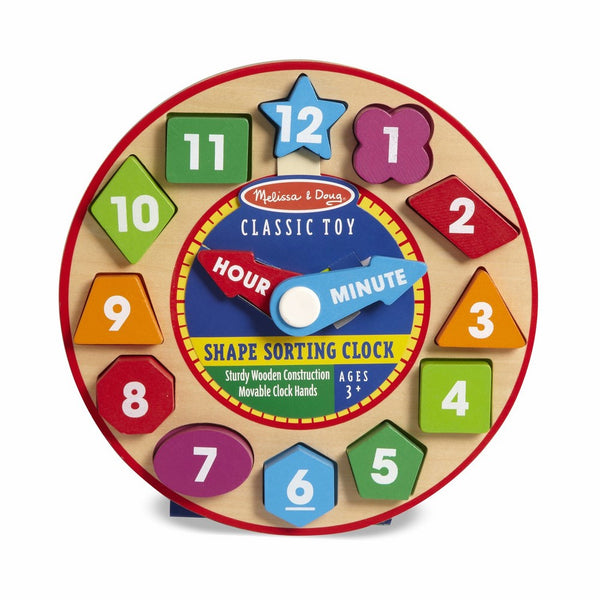 Melissa & Doug Shape Sorting Clock - Wooden Educational Toy