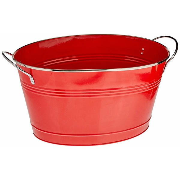 Twine Country Home Large Red Galvanized Metal Tub and Drink Bucket by