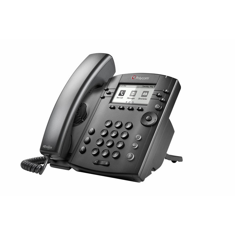 Polycom VVX300 Series Business Media Desktop Phone, PoE (2200-46135-025) Power Supply Not Included