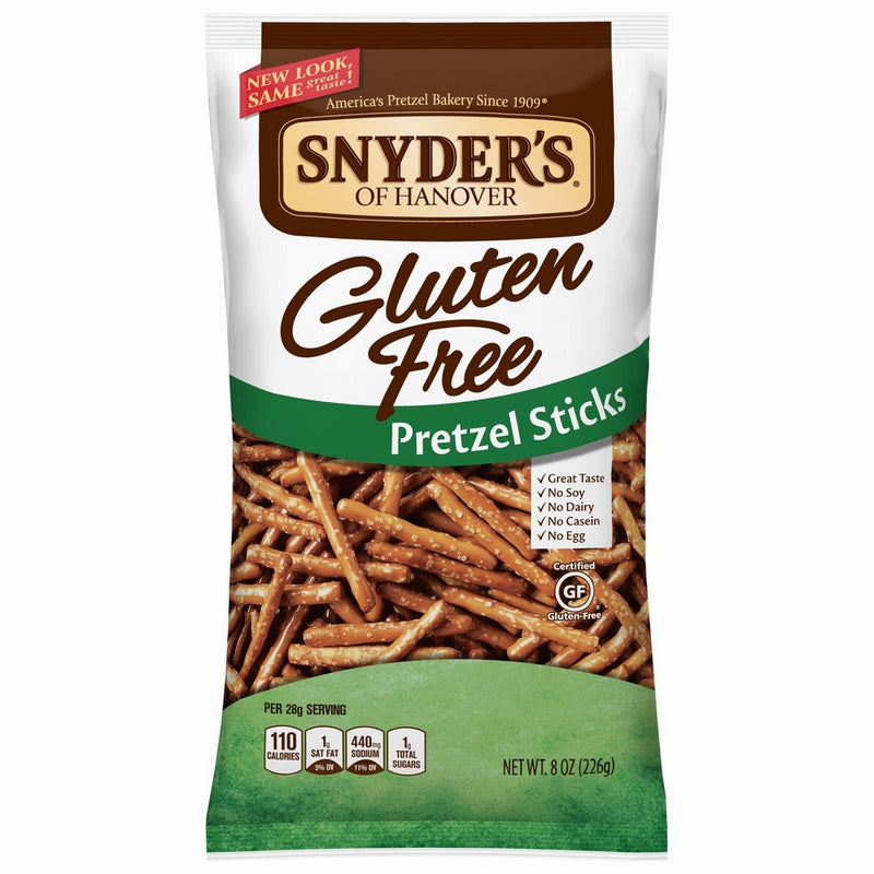 Snyder's of Hanover Gluten Free Pretzel Sticks, 8 Ounce (Pack of 12)