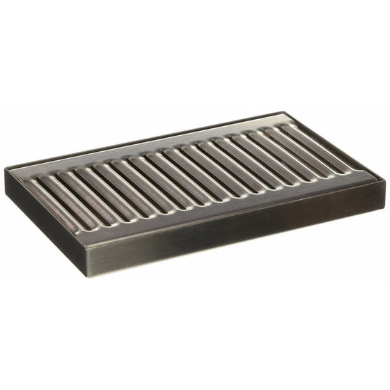 ACU Precision Sheet Metal 0100-08 Surface Mount Drip Tray, No Drain, Stainless Steel, # 4 Brushed Finish, 5" x 8" x 3/4", Silver