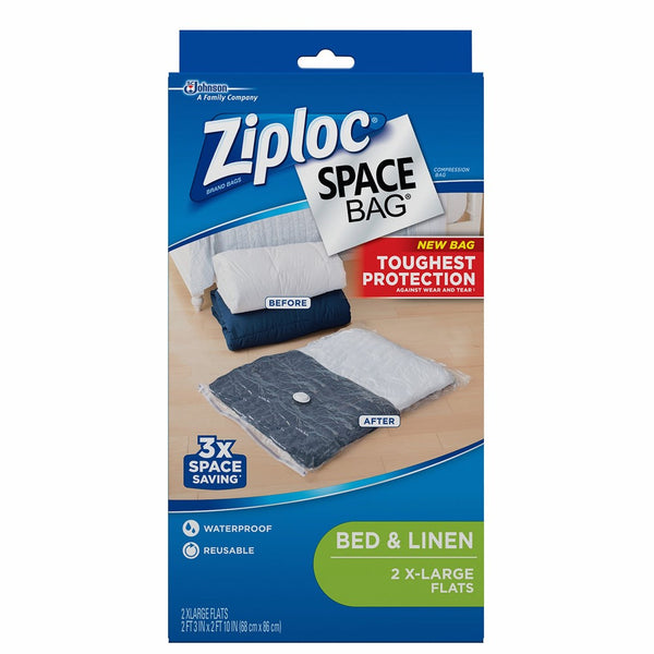 Ziploc Space Bag, XL Flat Bag, 2 Count