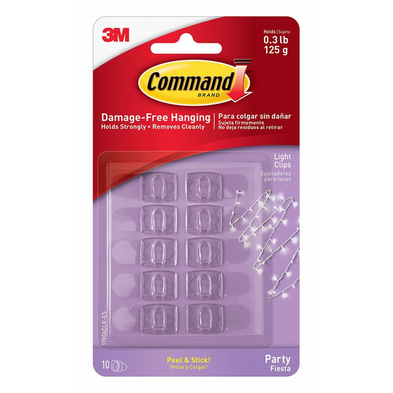 Command Party Light Clips, 12-Clips (17806CLR-EF)