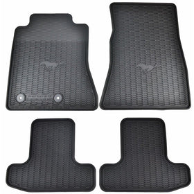 OEM Factory Stock 2015 2016 Black Ford Mustang Pony Horse All Weather Vinyl Floor Mats Front & Rear