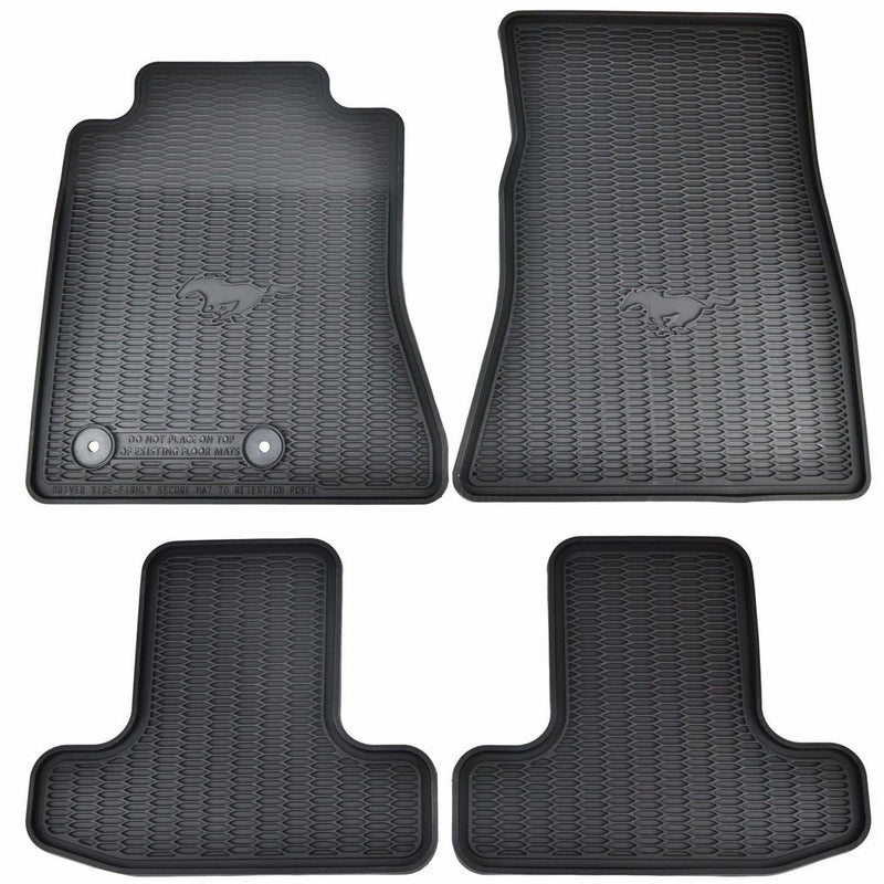 OEM Factory Stock 2015 2016 Black Ford Mustang Pony Horse All Weather Vinyl Floor Mats Front & Rear