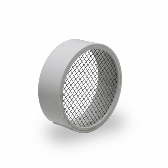 Raven TV2422 R1510 PVC Termination Vent, Stainless steel Mesh Screen with Drain, 4", White