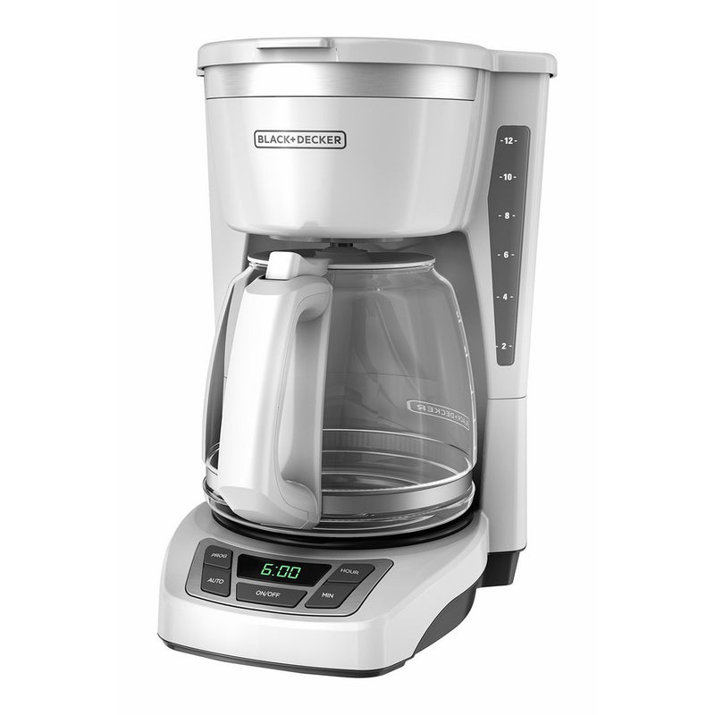 BLACKDECKER 12-Cup Programmable Coffeemaker, White, CM1160W