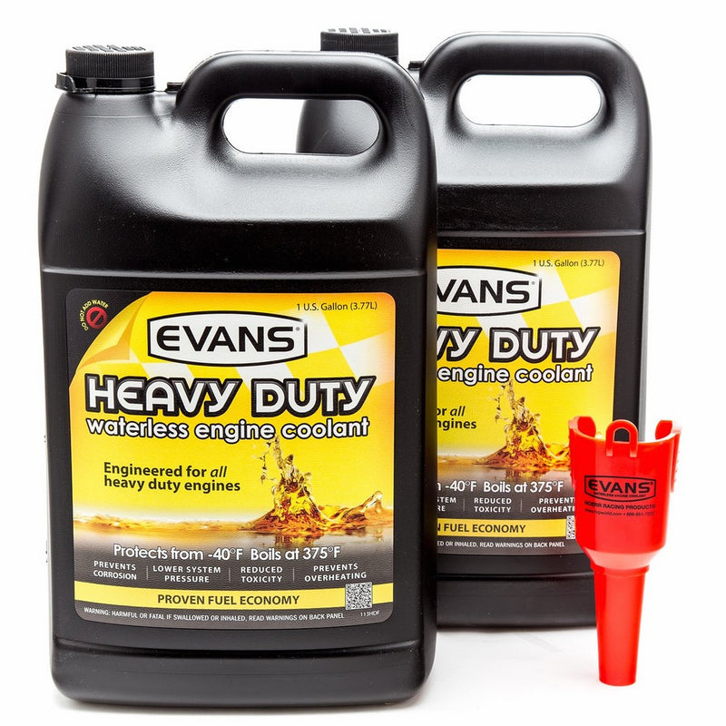 EVANS Coolant EC61001 Heavy Duty Waterless Coolant, 128 fl oz. 2 Gallon Pack with Funnel