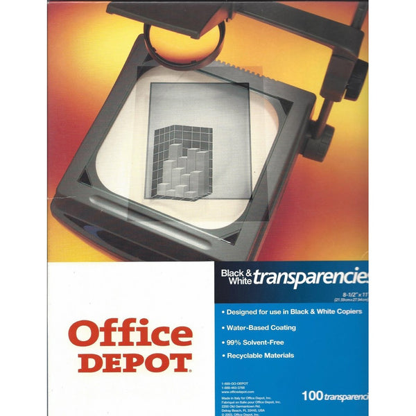 Office Depot(R) Plain Paper Copier Transparency Film, Pack Of 100