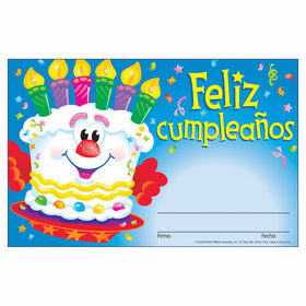 TREND enterprises, Inc. Feliz cumpleaños (SP) Recognition Awards, 30 ct