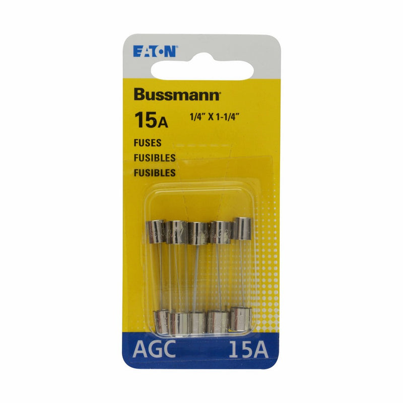 Bussmann BP/AGC-15 15 Amp Fast Acting Glass Tube Fuse