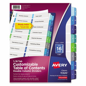 Avery Double-Column Ready Index Dividers, 16-Tab, 1 Set (11320)
