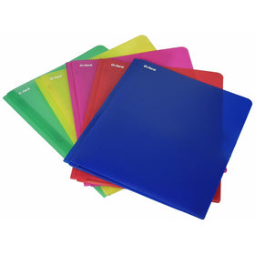 Oxford 99811 Translucent Twin-Pocket Poly Portfolios, 8-1/2 x 11, Assorted Colors, 25 folder