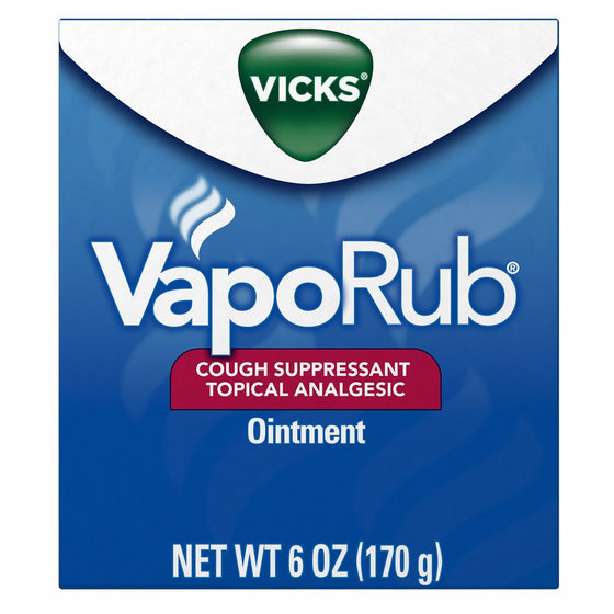 Vicks VapoRub Soothing Chest Rub Cough Suppressant Ointment, 6 Oz (Pack of 2)