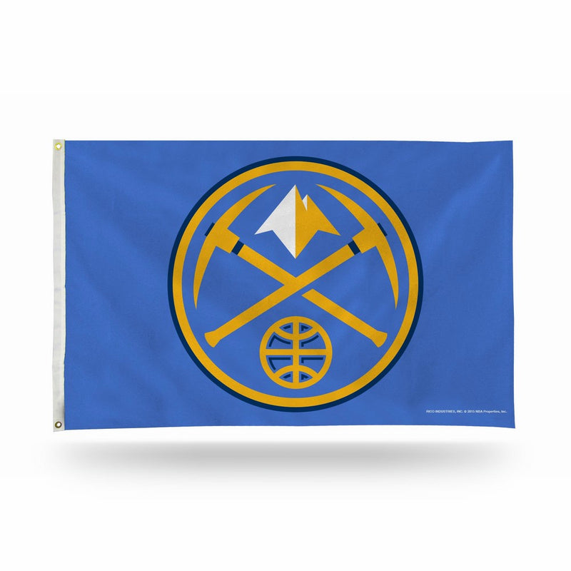 Rico Industries NBA Denver Nuggets 3-Foot by 5-Foot Single Sided Banner Flag with Grommets