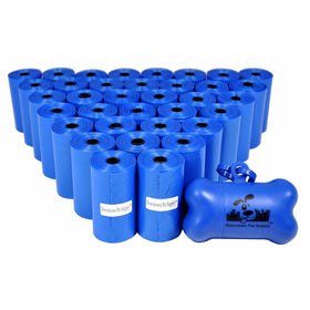 700 Pet Waste Bags, Dog Waste Bags, Bulk Poop Bags on a roll, Clean up poop bag refills - (Color: Blue) FREE Bone Dispenser, by Downtown Pet Supply