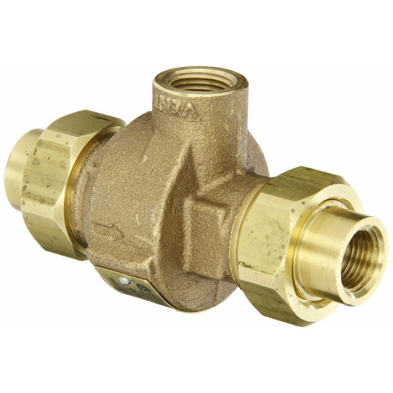 Apollo 404A33AM Bronze Dual Check Valve with Atmospheric Port, 1/2" NPT Female
