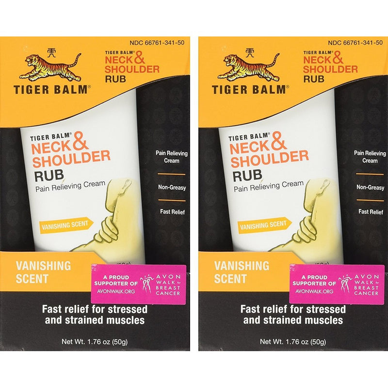 Tiger Balm Neck & Shoulder Rub Vanishing Scent 1.76 oz (Pack of 2)