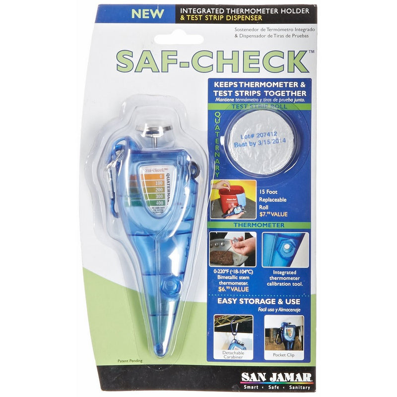 San Jamar SFC1200 Saf-Check Quaternary Measure with Thermometer
