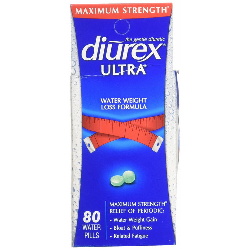 Diurex—Ultra Water Weight Loss Formula—80 Pills—Relieves Water Weight Gain, Bloating, Puffiness and Fatigue Related to Menstruation