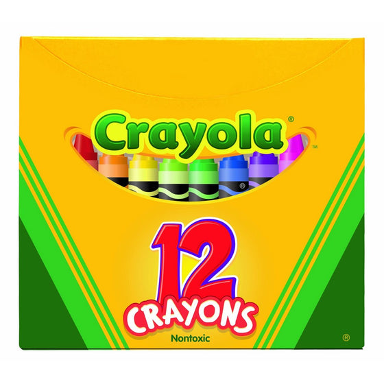 Crayola Non-Toxic Crayon in Tuck Box (12 Pack), 5/16" x 3-5/8", Assorted Color