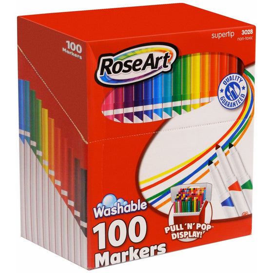 RoseArt SuperTip Assorted Color Washable Markers 100-Pack