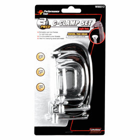 Performance Tool W86012 3-Piece C-Clamp Set