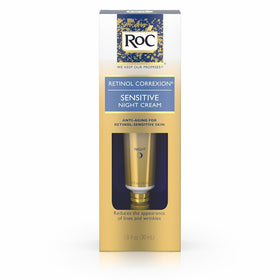 RoC Retinol Correxion Anti-Aging Sensitive Skin Wrinkle Night Cream, Made with Milder Strength Retinol and Hyaluronic Acid, 1 fl. oz