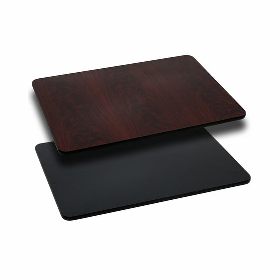 Flash Furniture 24'' x 42'' Rectangular Table Top with Black or Mahogany Reversible Laminate Top