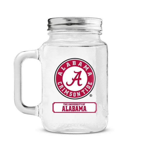 Duck House NCAA Alabama Crimson Tide 20oz Glass Mason Jar