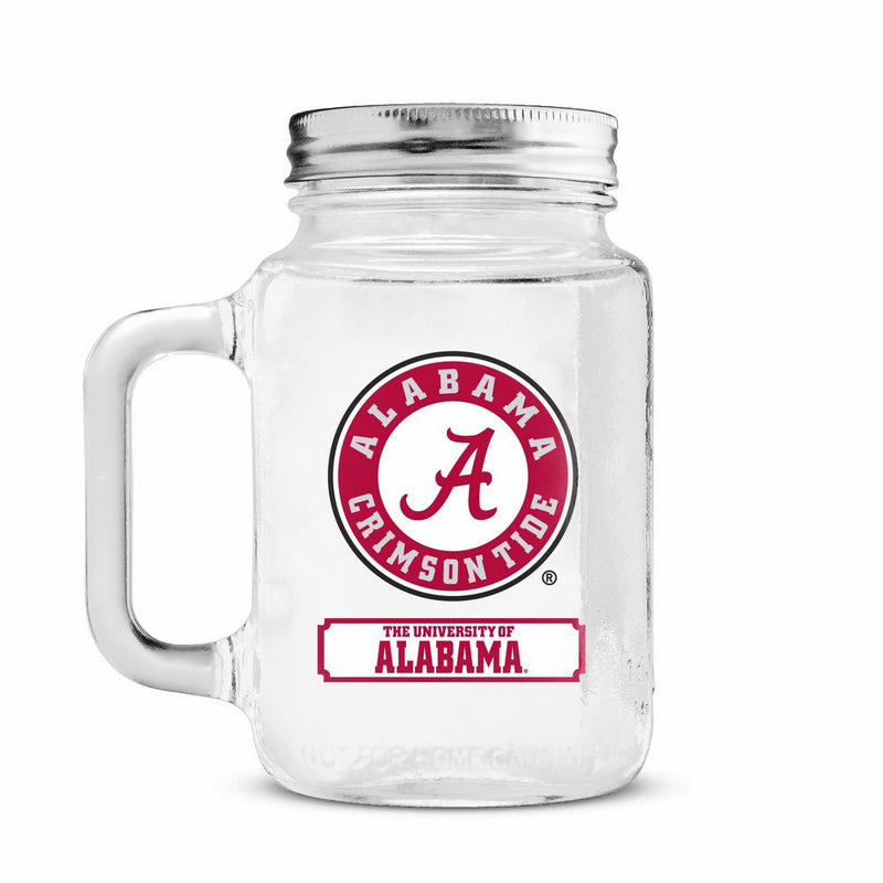 Duck House NCAA Alabama Crimson Tide 20oz Glass Mason Jar