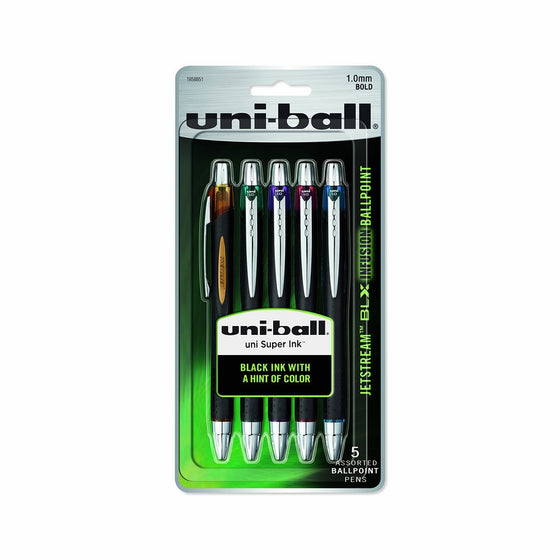 uni-ball Jetstream RT BLX Infusion Ballpoint Pens, Bold Point (1.0mm), Assorted Colors, 5 Count