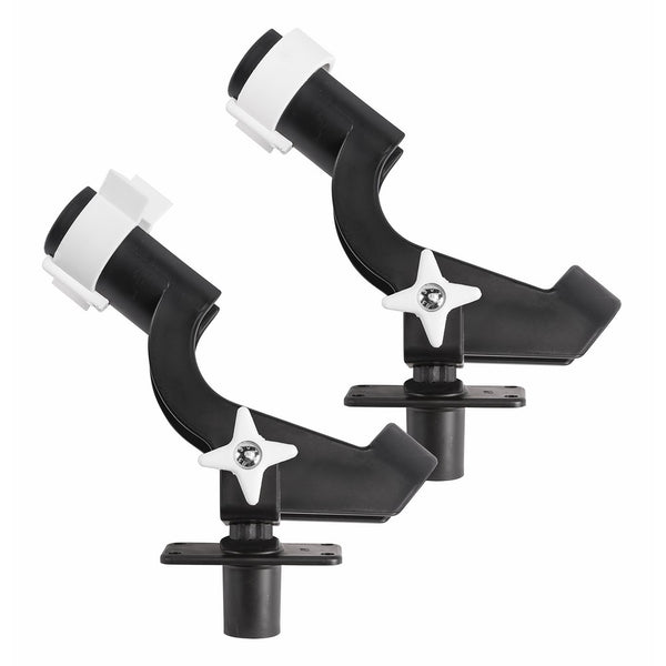Wise Twin Pack Rod Holder with 2 Flush Mounts, Black
