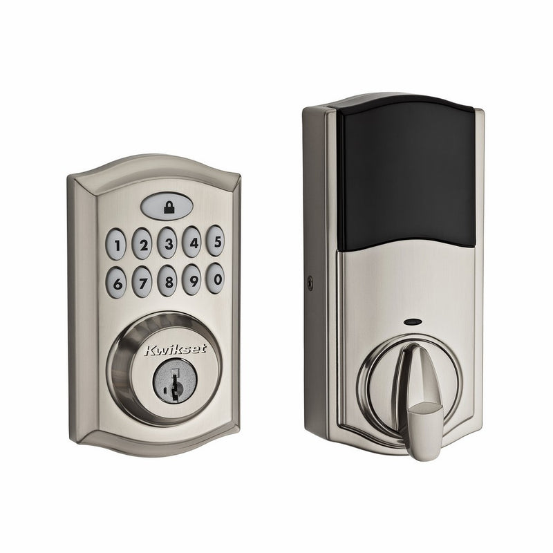 Kwikset 99130-002 SmartCode 913 UL Electronic Deadbolt featuring SmartKey in Satin Nickel