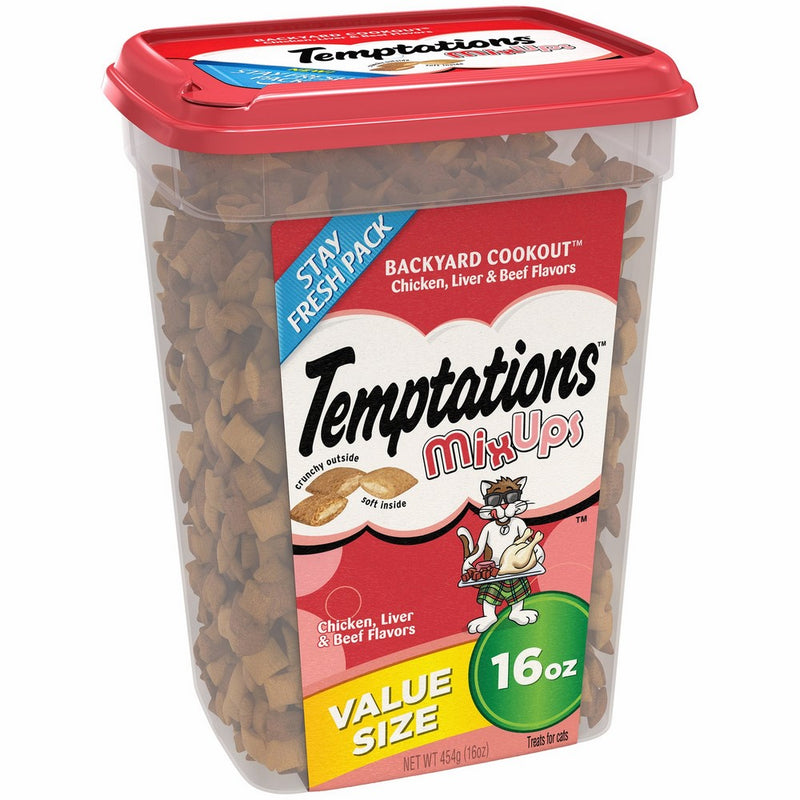 Temptations MixUps Treats for Cats BACKYARD COOKOUT Flavor, 16 oz. Tub
