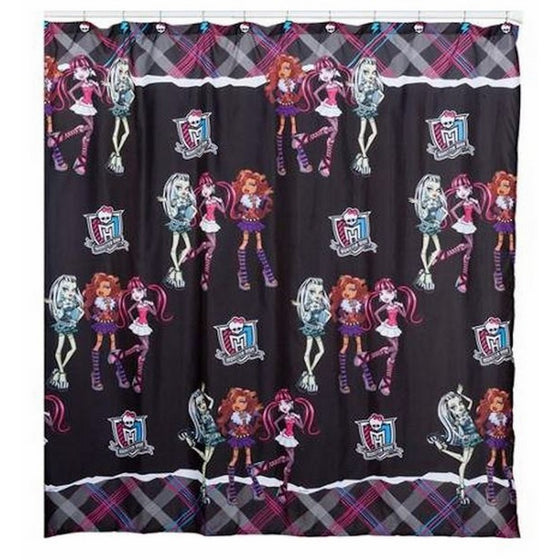 Monster High Fabric Shower Curtain 70 x 72