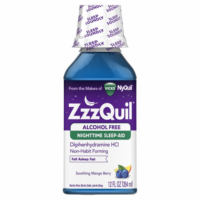 Vicks ZzzQuil Nighttime Sleep Aid, Soothing Mango Berry Alcohol Free Liquid